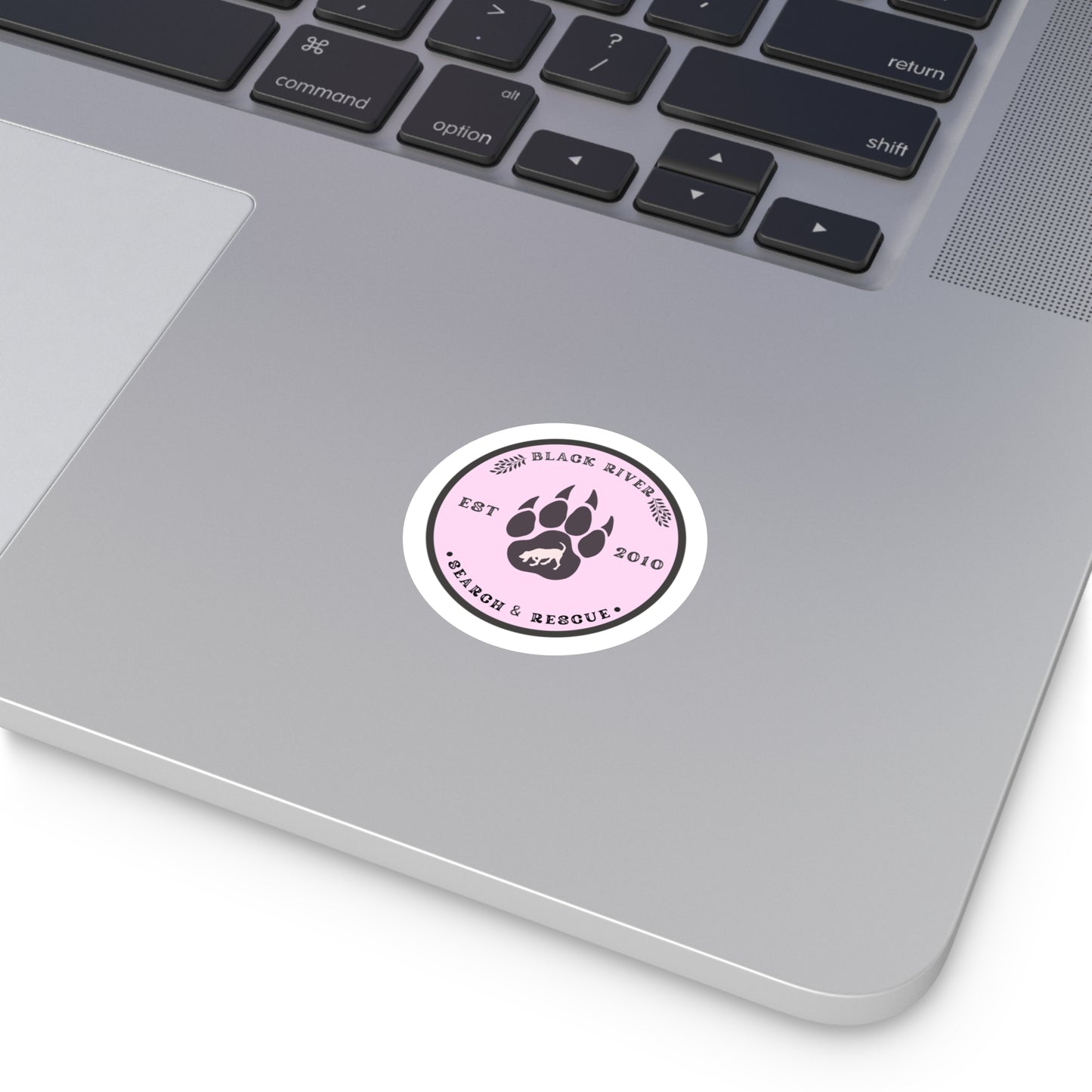 BRSAR Logo Round Stickers, Indoor\Outdoor, Multiple sizes, Light Pink