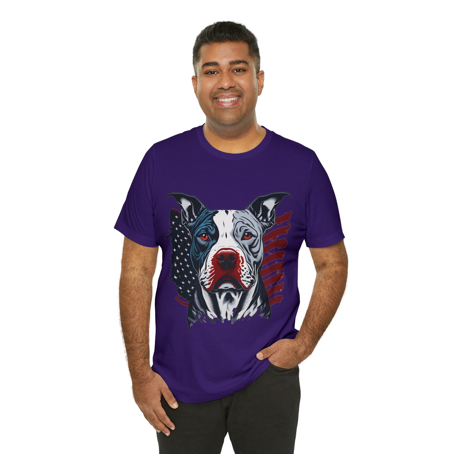 Pit bull 4th of July Unisex Jersey Short Sleeve Tee Patriotic