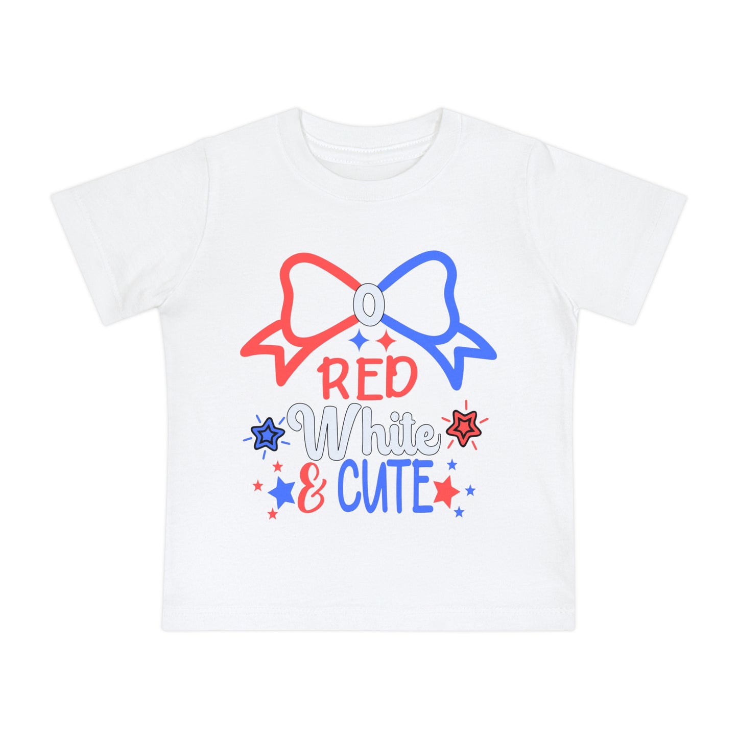 Red White and Cute 4th of July Baby Short Sleeve T-Shirt Patriotic