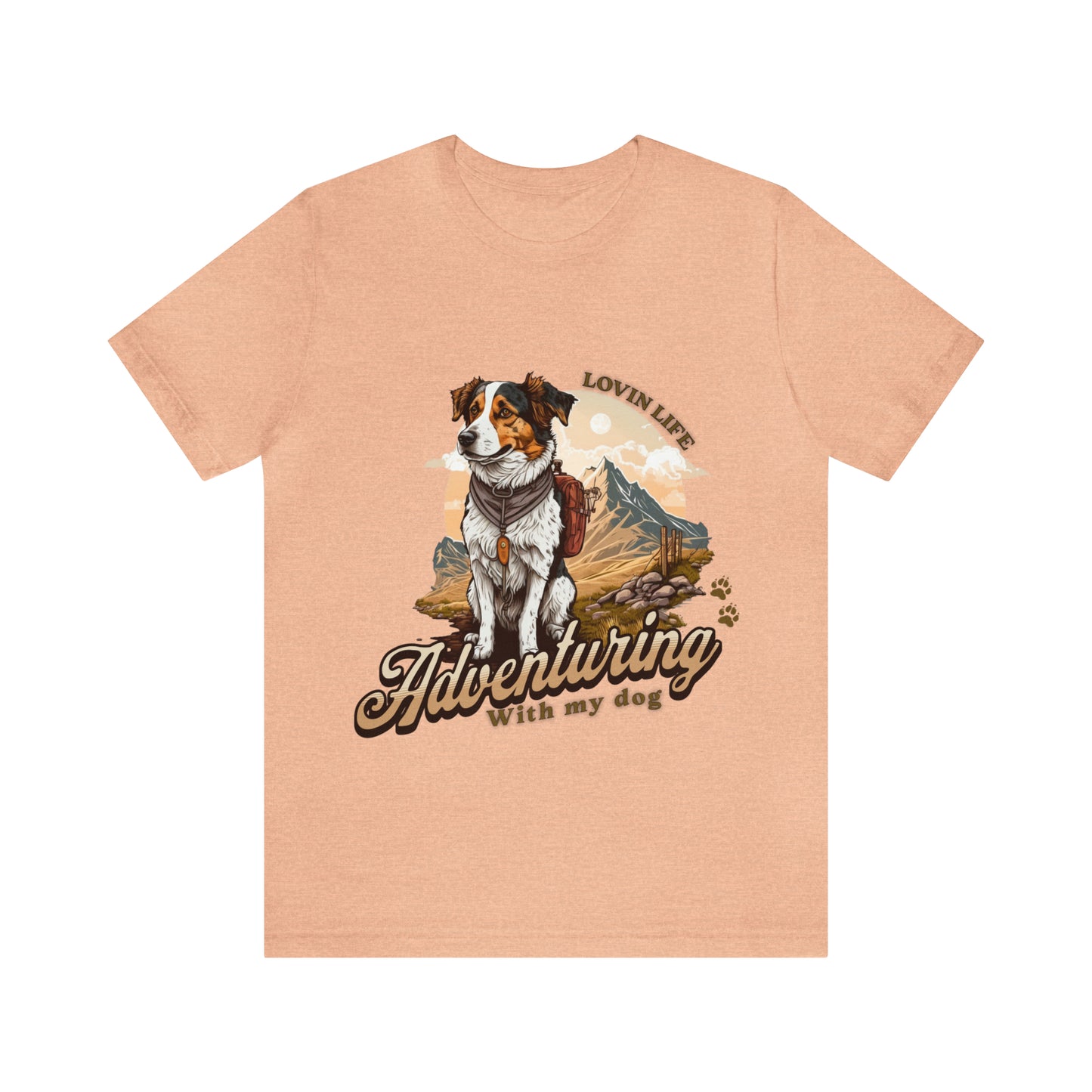 Adventuring with my Dog Short Sleeve Tee, Vintage Outdoor theme