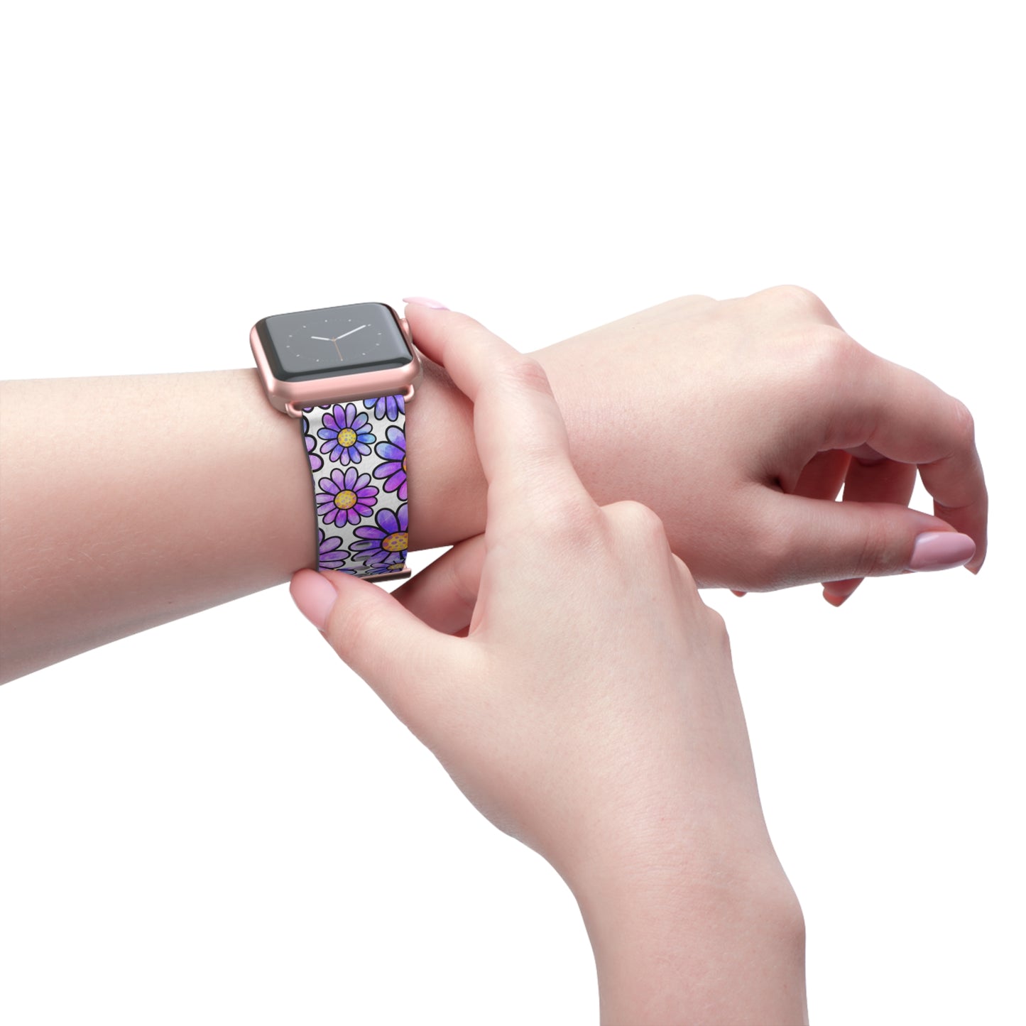Retro Purple Flower Apple Watch Band