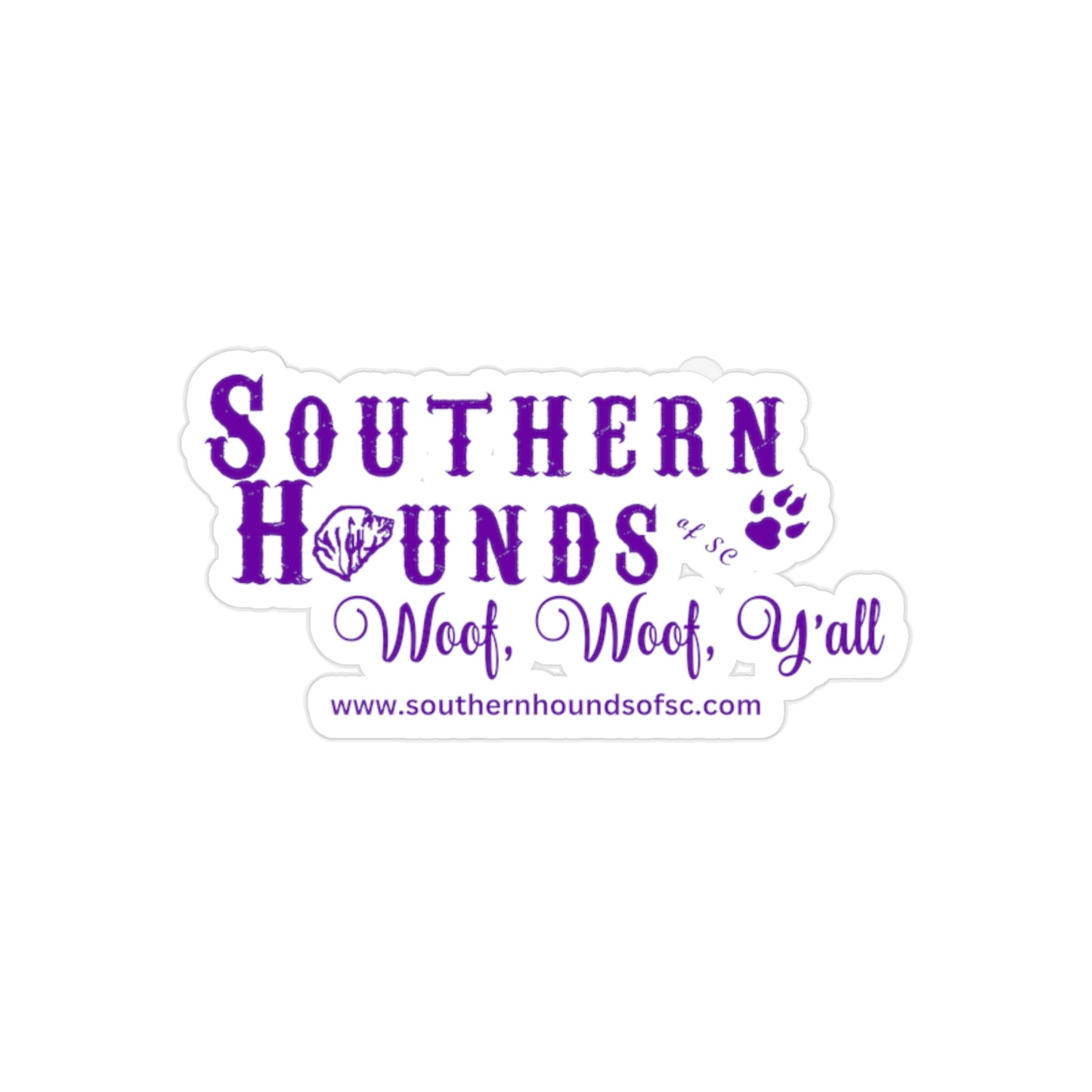 Southern Hounds Transparent Outdoor Stickers, Die-Cut, 1pcs, Purple