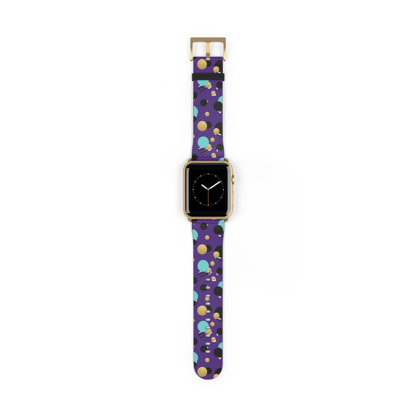 Turquoise Black Gold Polka Dot Purple Apple Watch Band