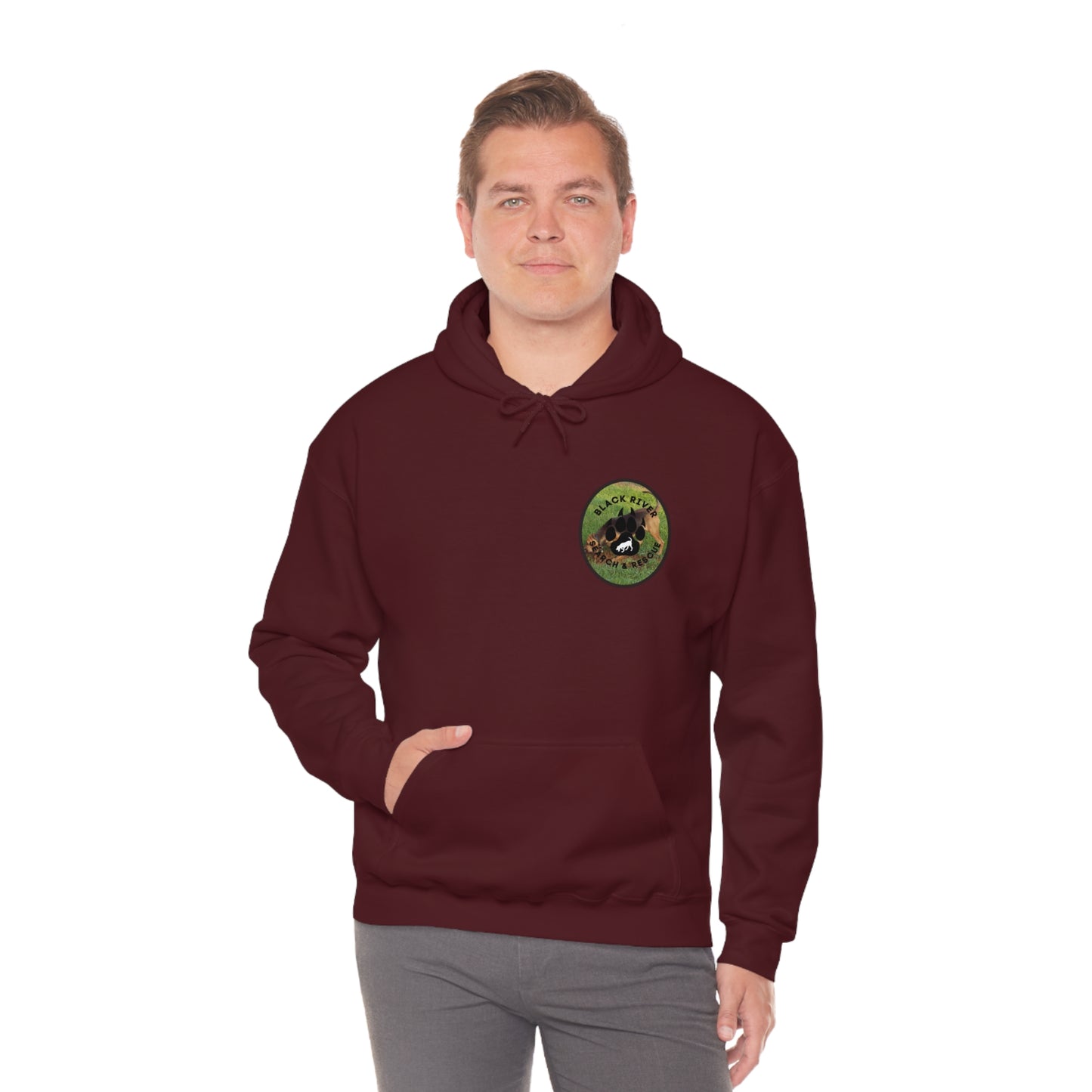 Black River Search & Rescue Logo with Lucy Unisex Heavy Blend™ Hooded Sweatshirt