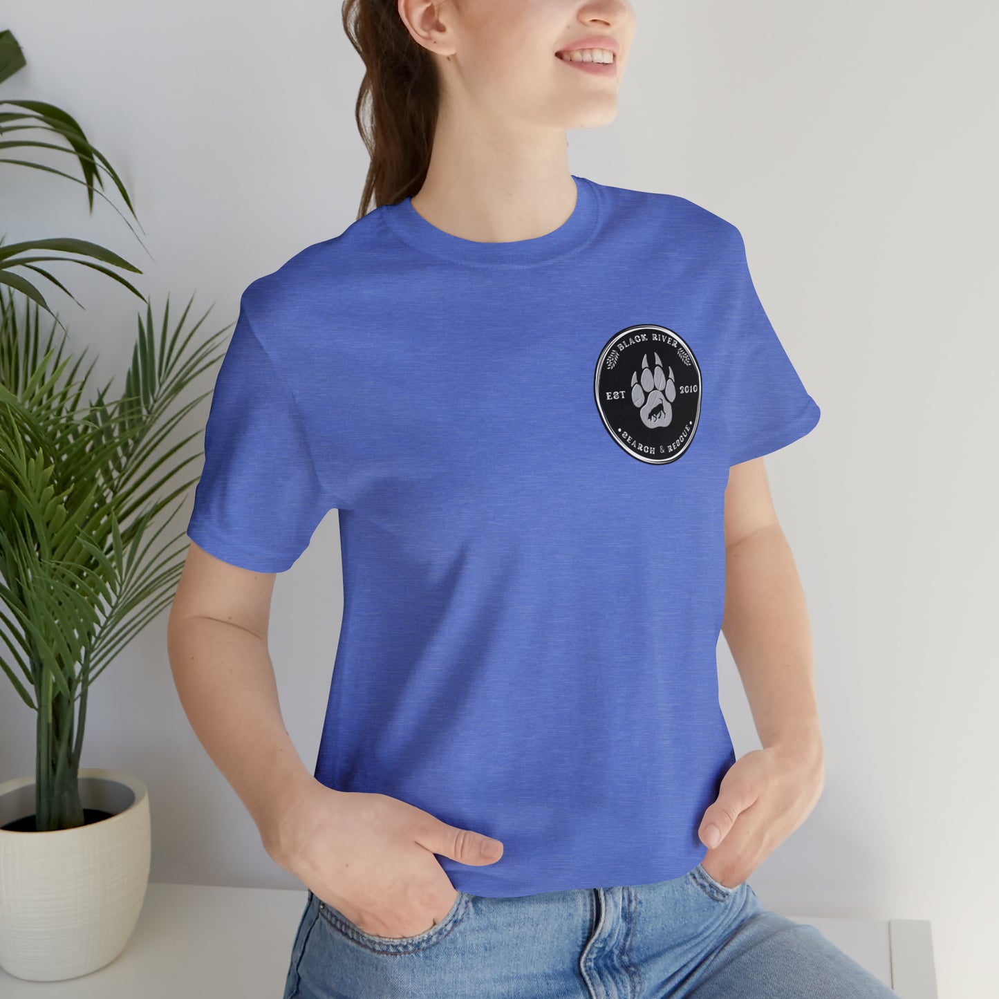 Black River Search & Rescue Logo Black Unisex Jersey Short Sleeve Tee