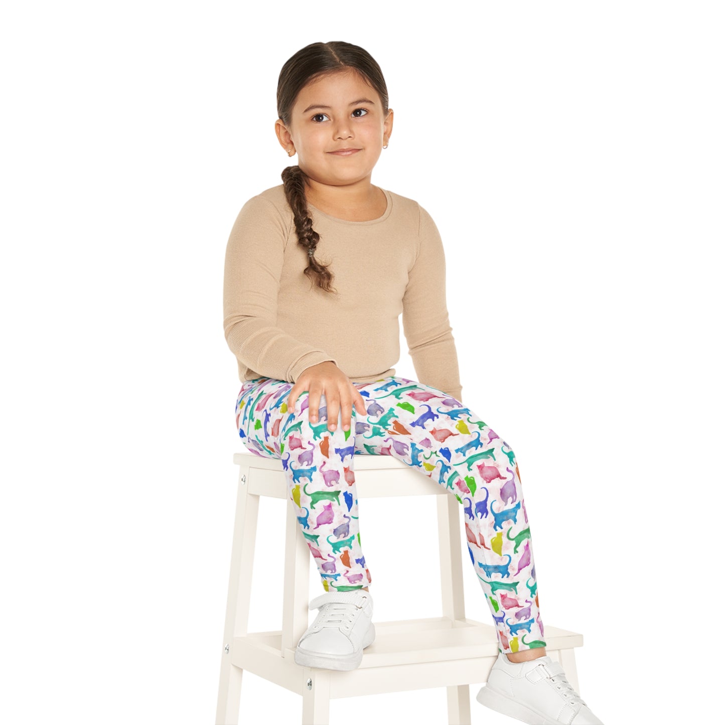 Kids Leggings Pastel cat design Multicolor