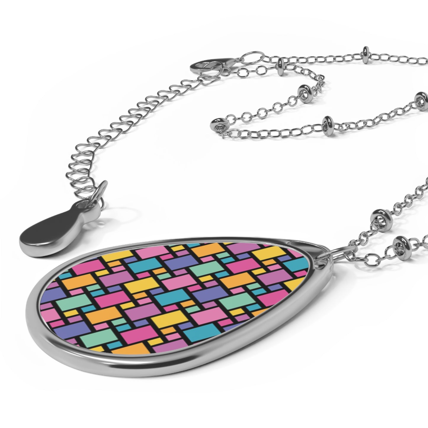 70's Basket Weave Oval Necklace