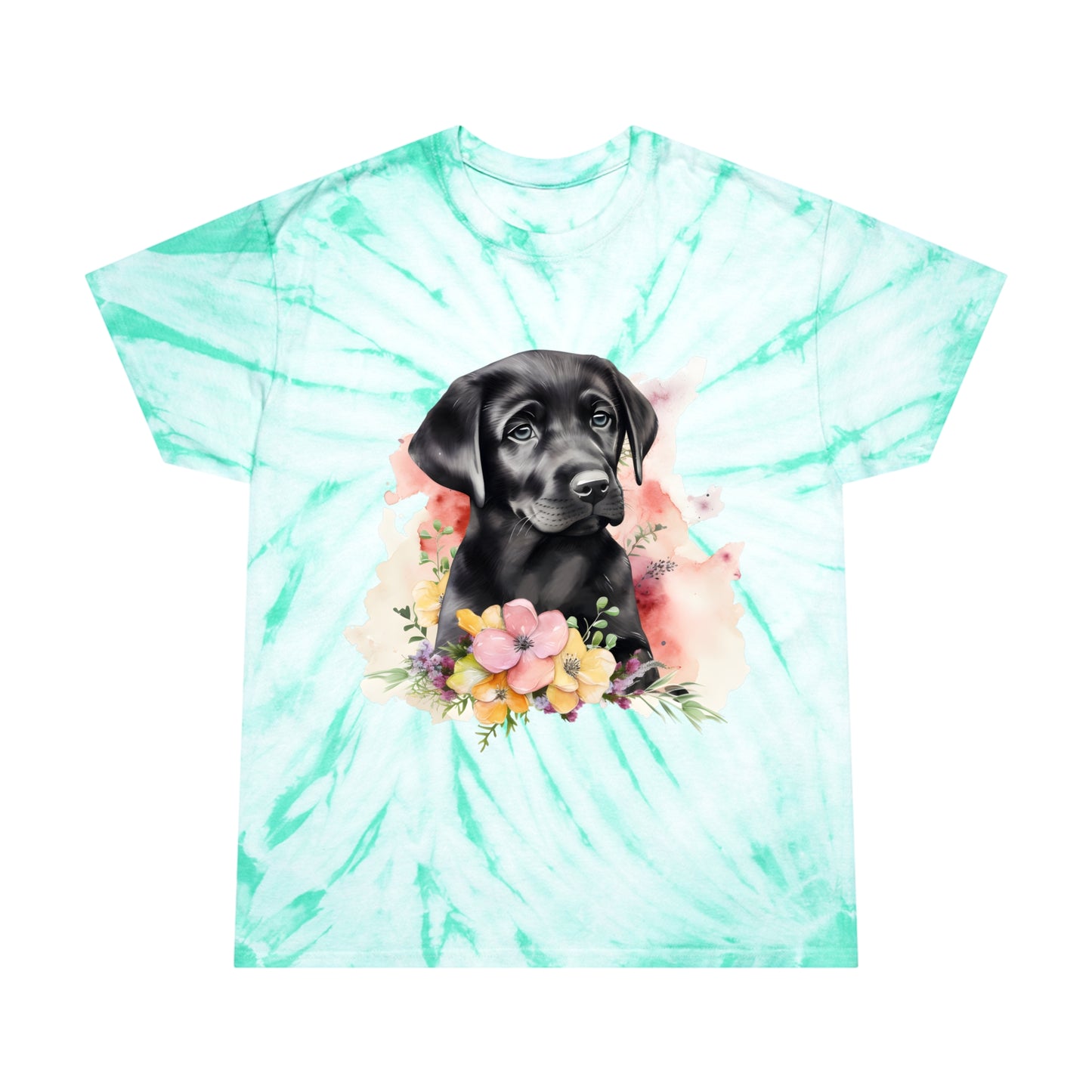 Black Lab pawprint Love Tie-Dye Tee, Cyclone