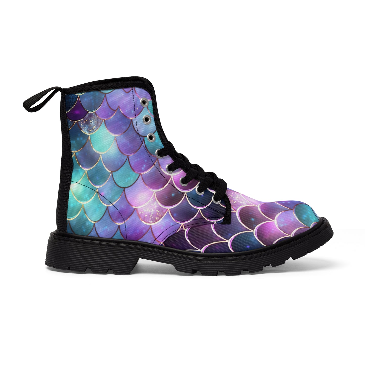 Women's Canvas Boots, Mermaid, Purple