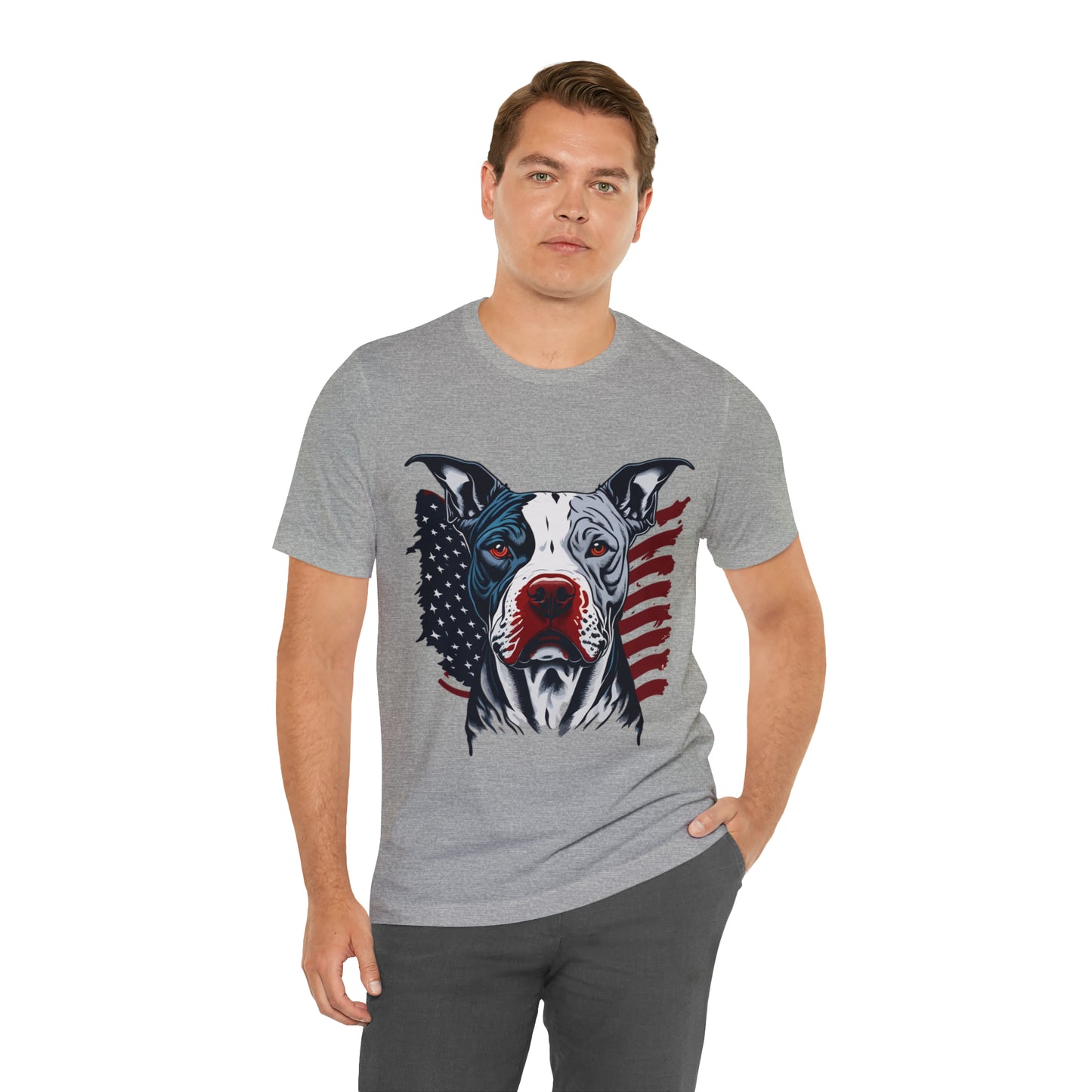 Pit bull 4th of July Unisex Jersey Short Sleeve Tee Patriotic