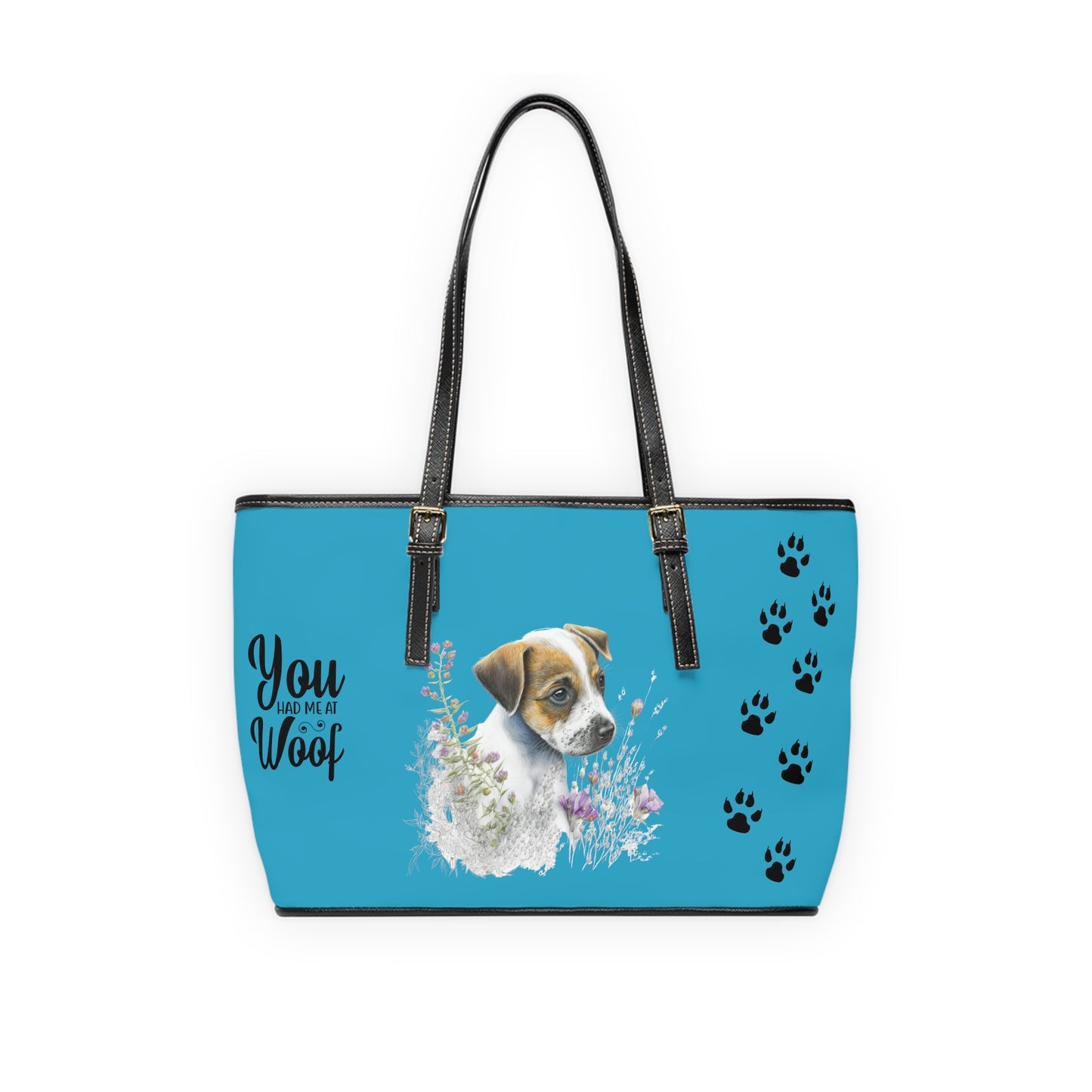 Jack Russell Turquoise Leather Shoulder Bag You had me at Woof Stay Pawsitive