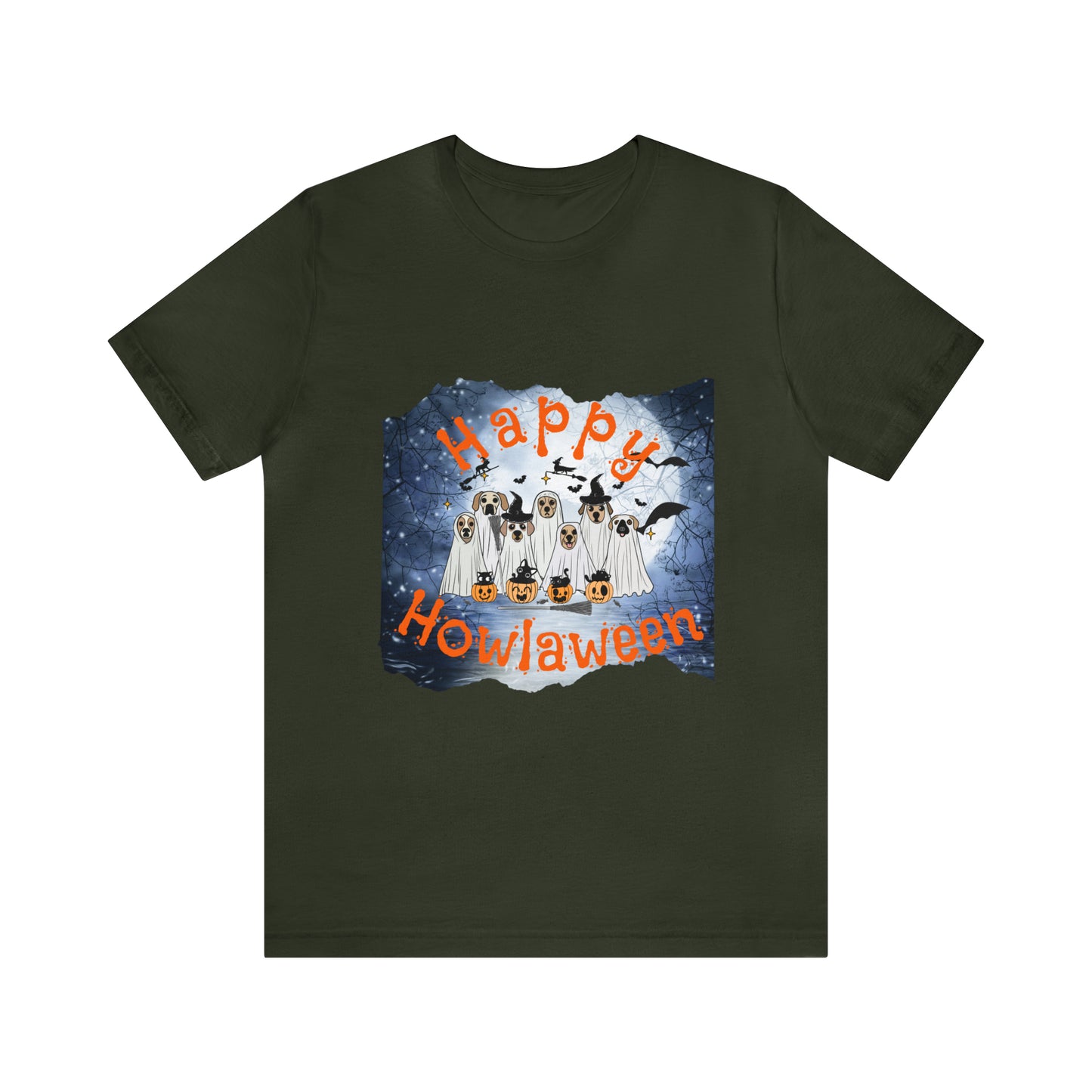 Happy Howlaween Dog Short Sleeve Tee, Halloween shirt