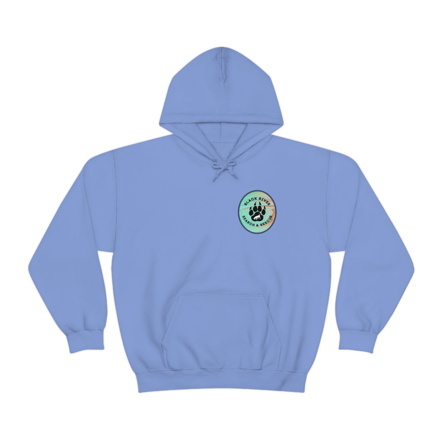 Green and Peach Marble Black River Search & Rescue Logo Unisex Heavy Blend™ Hooded Sweatshirt