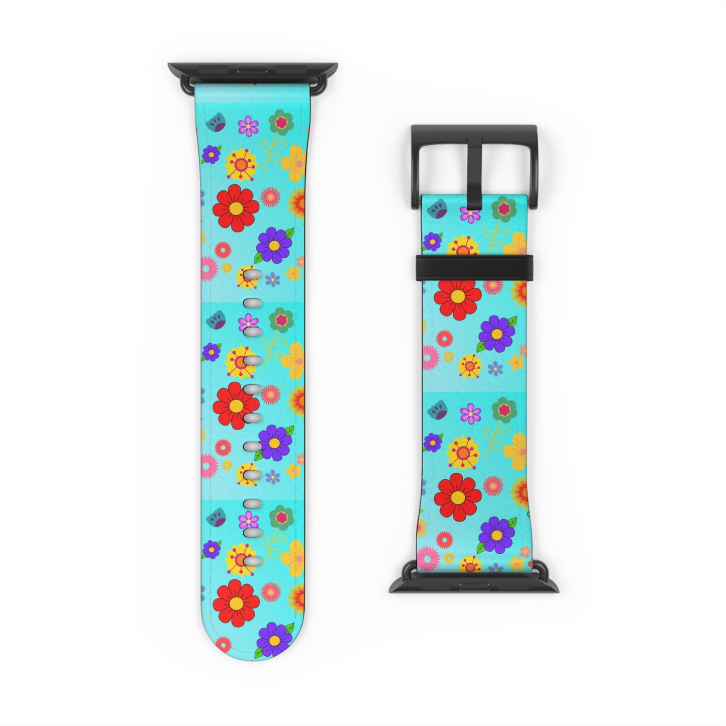 Retro Floral Turquoise Apple Watch Band