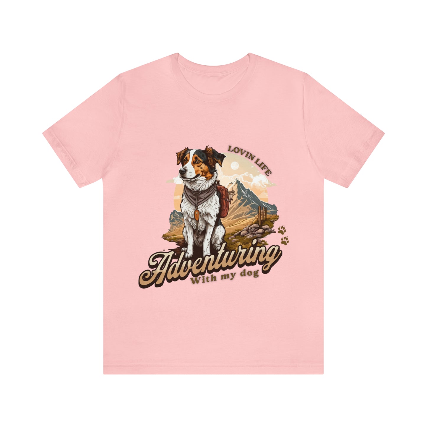 Adventuring with my Dog Short Sleeve Tee, Vintage Outdoor theme