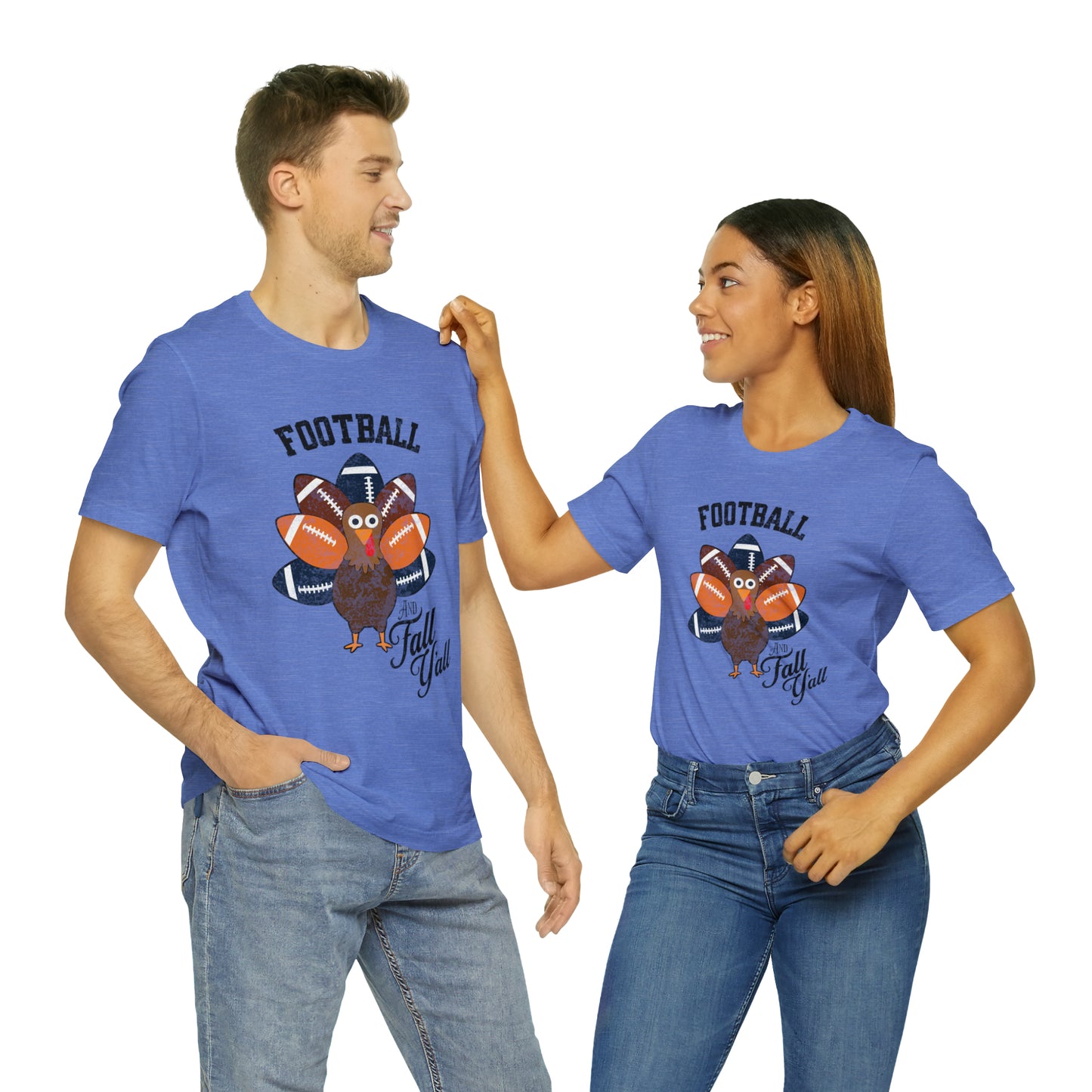 Vintage Dark Blue and Orange Football and Fall Short Sleeve Tee, Football and turkey shirt, Auburn