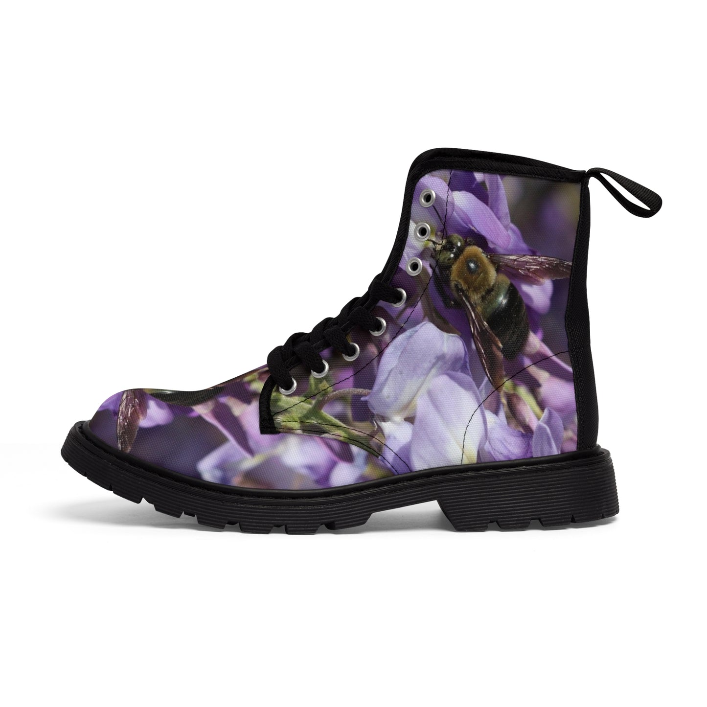 Women's Canvas Boots, Purple Wisteria, Bumblebee